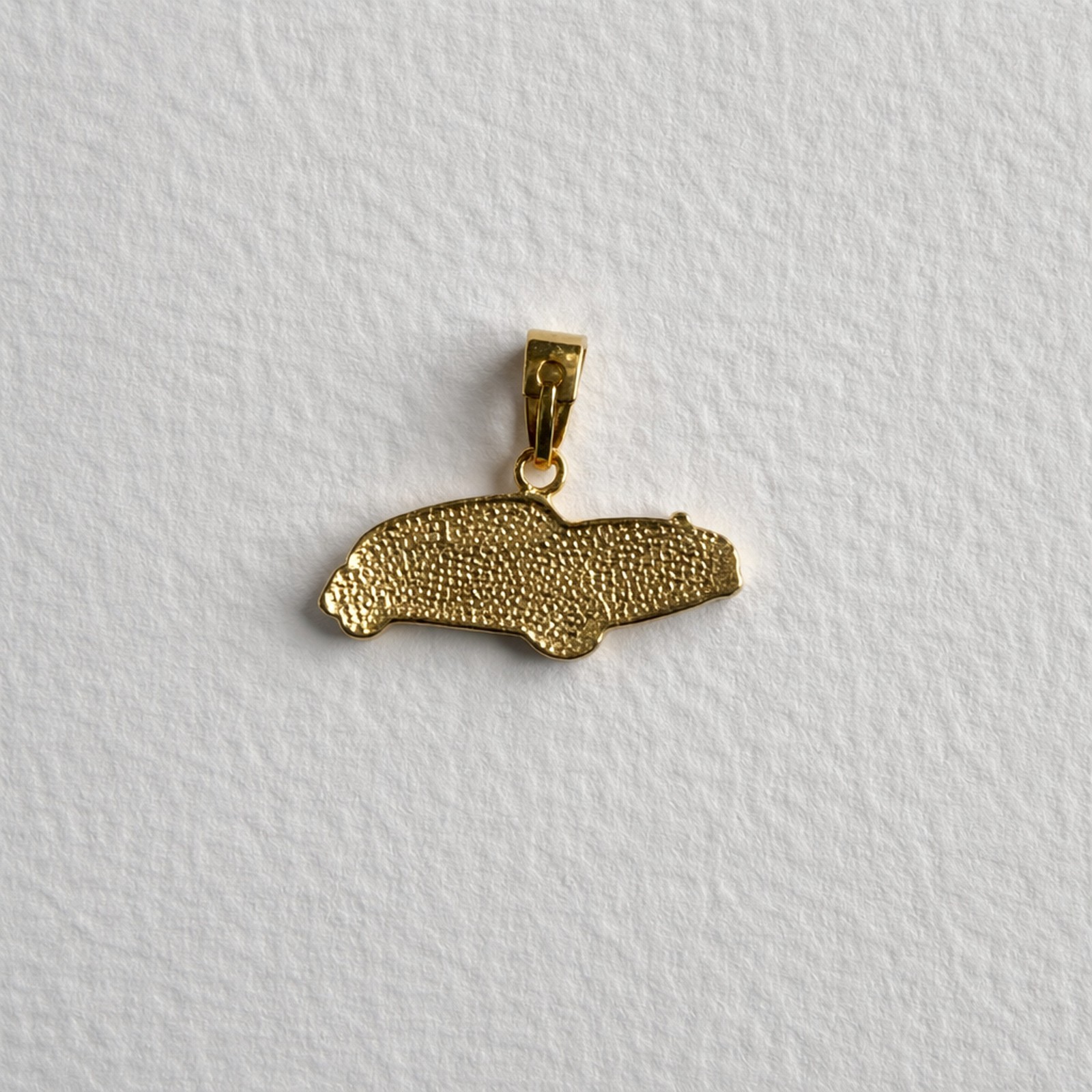 Handmade 14K Yellow & White Gold Engraved Car Limo Pendant | EL GRECO