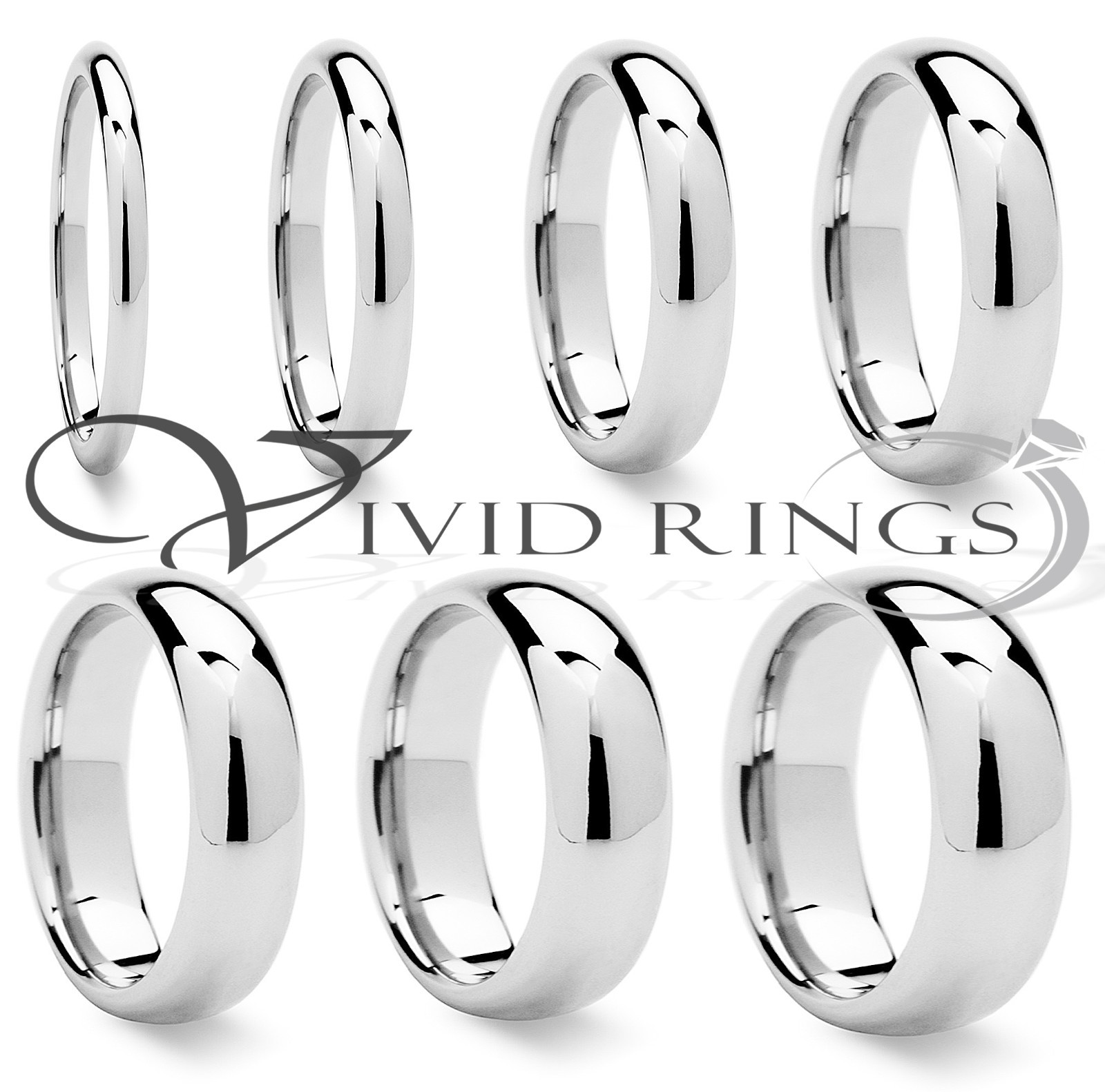 Men & Women Cobalt Chrome Ring Wedding Band – Size 4 to 14.5