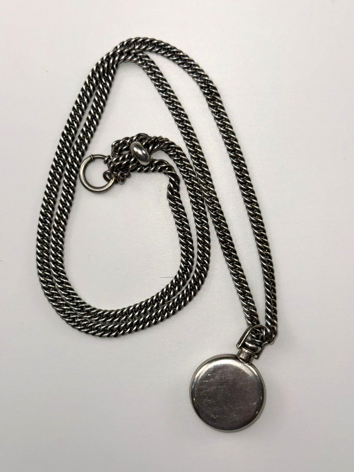 Ralph Lauren Sterling Silver 925 RL Perfume Bottle Pendant Necklace 35.5”