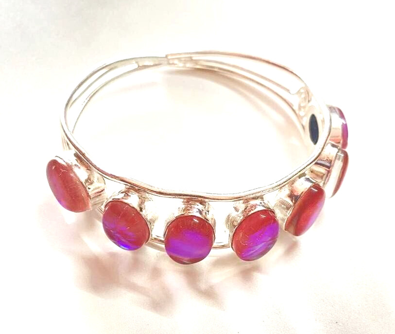 Australian Triplets Opal Gemstone 925 Sterling Silver Handmade Jewelry Bangle