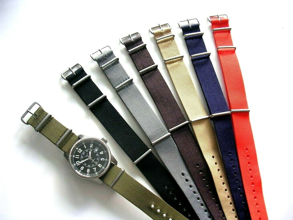 NATO G10 ® Premium Nylon RAF Military watchband strap Bond stripe IW SUISSE USA