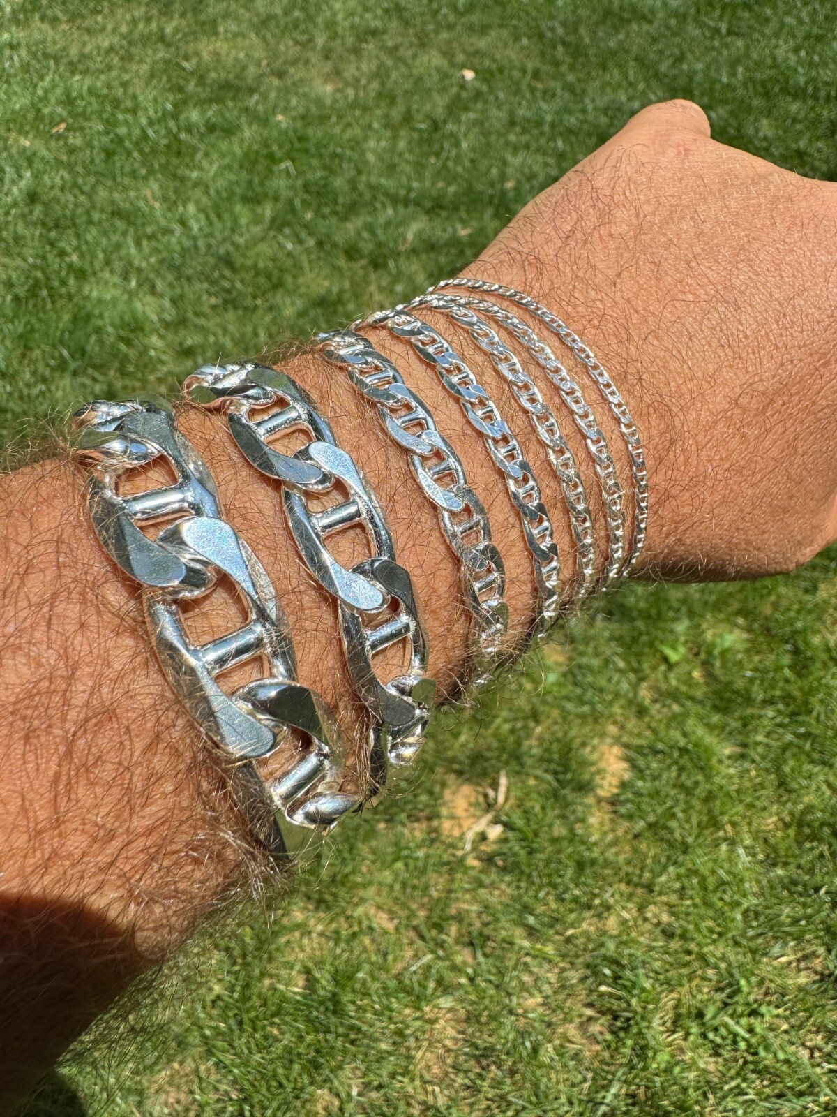 Real Solid 925 Sterling Silver Mariner Link Bracelet ITALY 2.5-16mm ITALY MADE