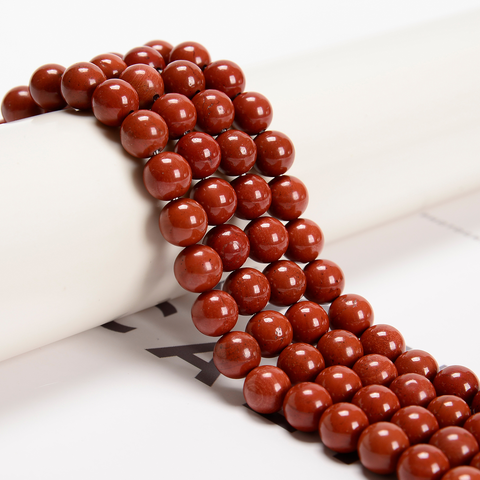Natural Red Poppy Jasper Smooth Round Beads 4mm 6mm 8mm 10mm 12mm 15.5″ Strand
