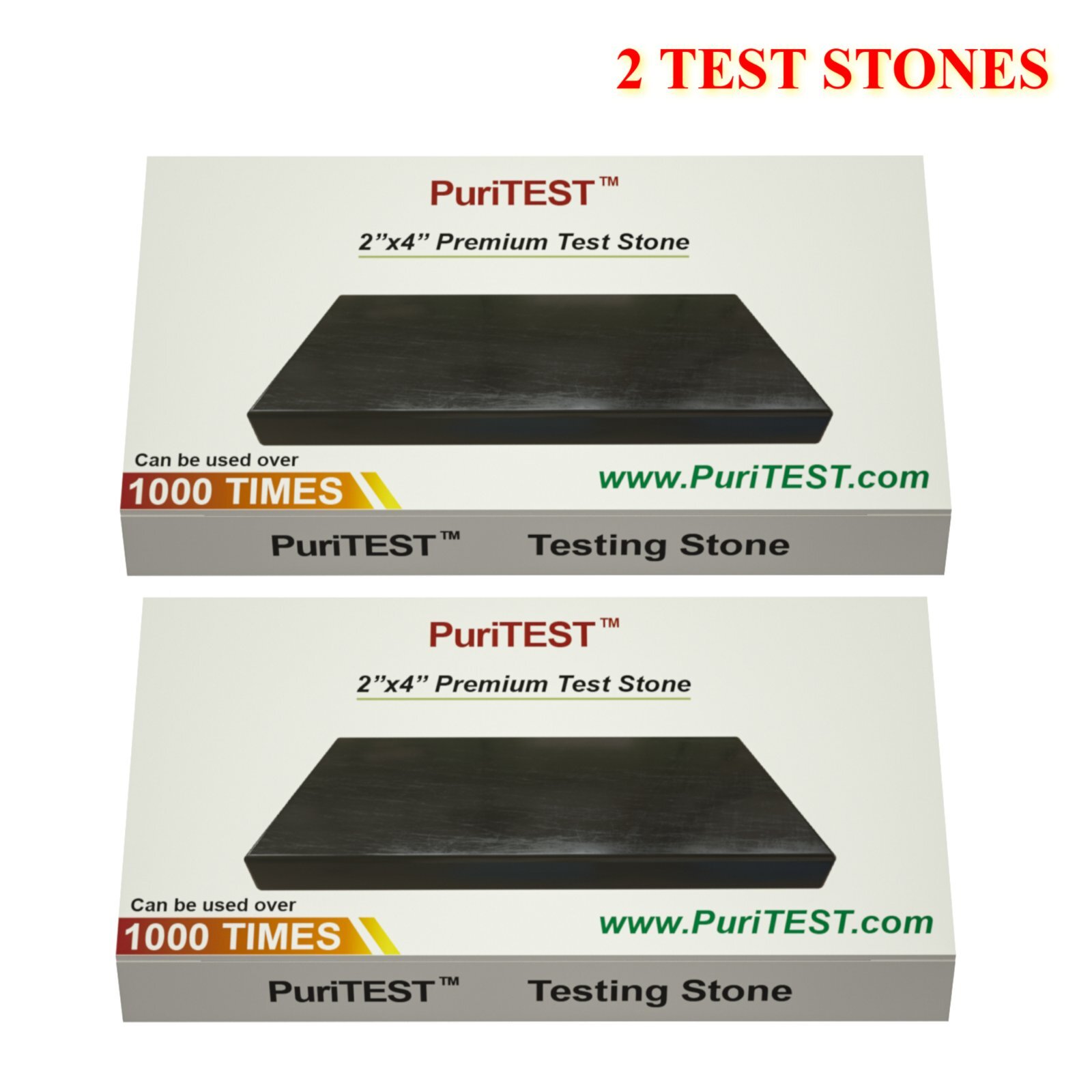 2 JSP 2”x4” Scratch Stones Gold Silver Test Kit 10K 14K 18K 24K PuriTEST