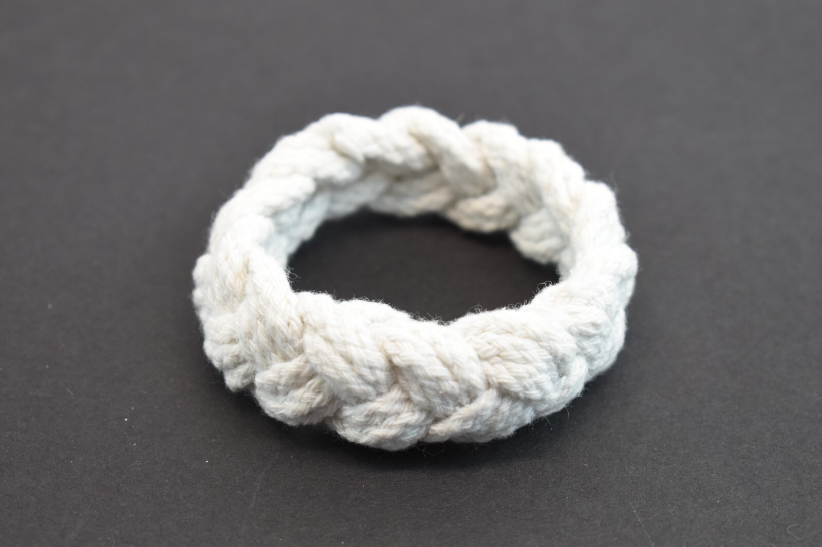 White Cotton Sailor Knot Braided Bracelet Size Small or Medium