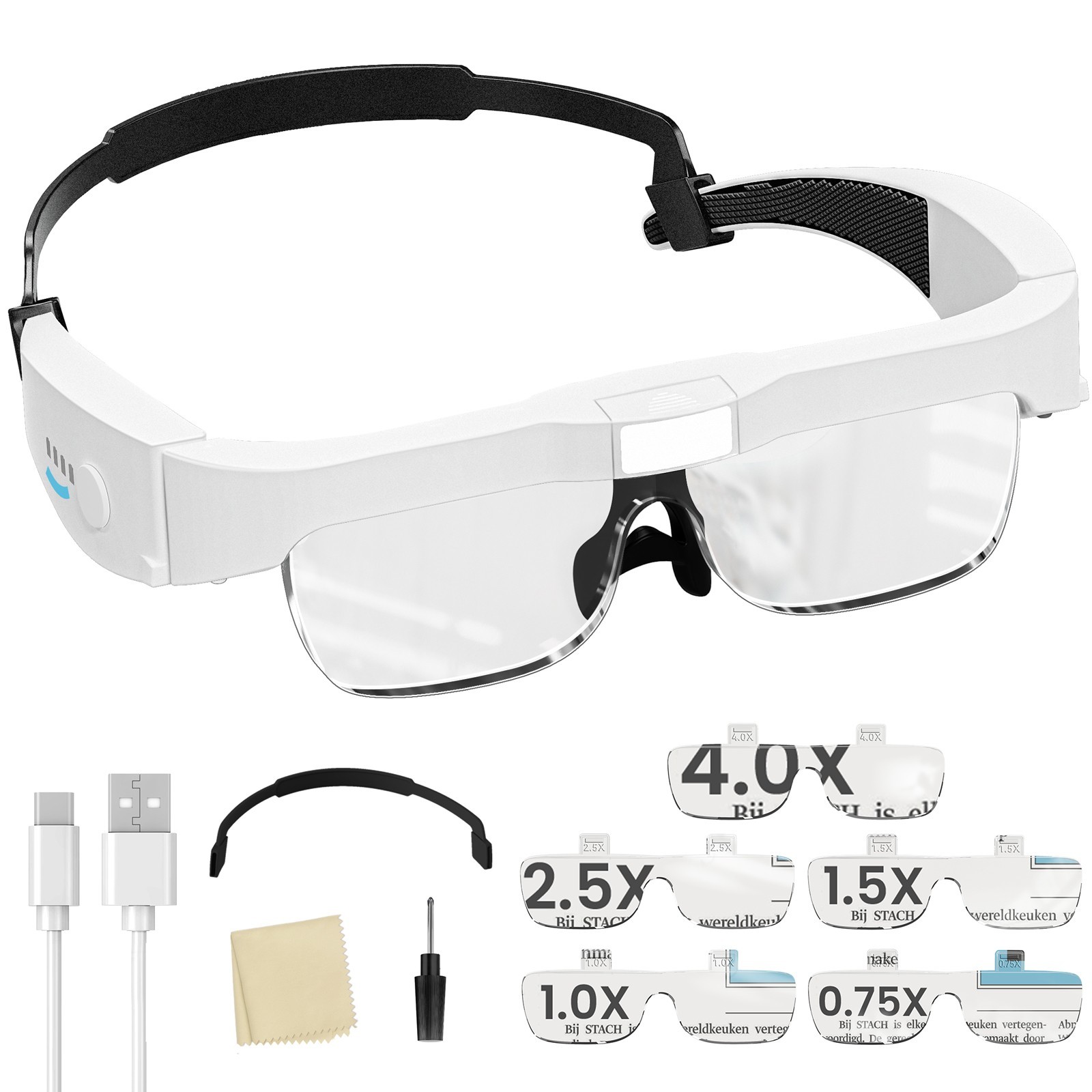 ARTDOT Magnifying Glasses with Light Headband Magnifier Set for Reading Jewelers