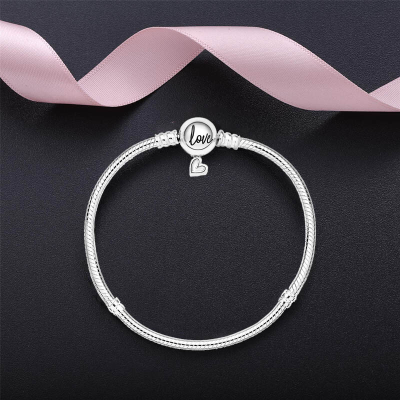 Heart Love European s925 Silver Bracelet Chain Bangle For silver Charms Beads