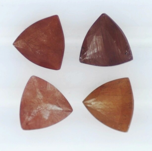 RUSSET RUTILATED QUARTZ 6 MM TRILLION CUT ALL NATURAL SOLD PER STONE F-473