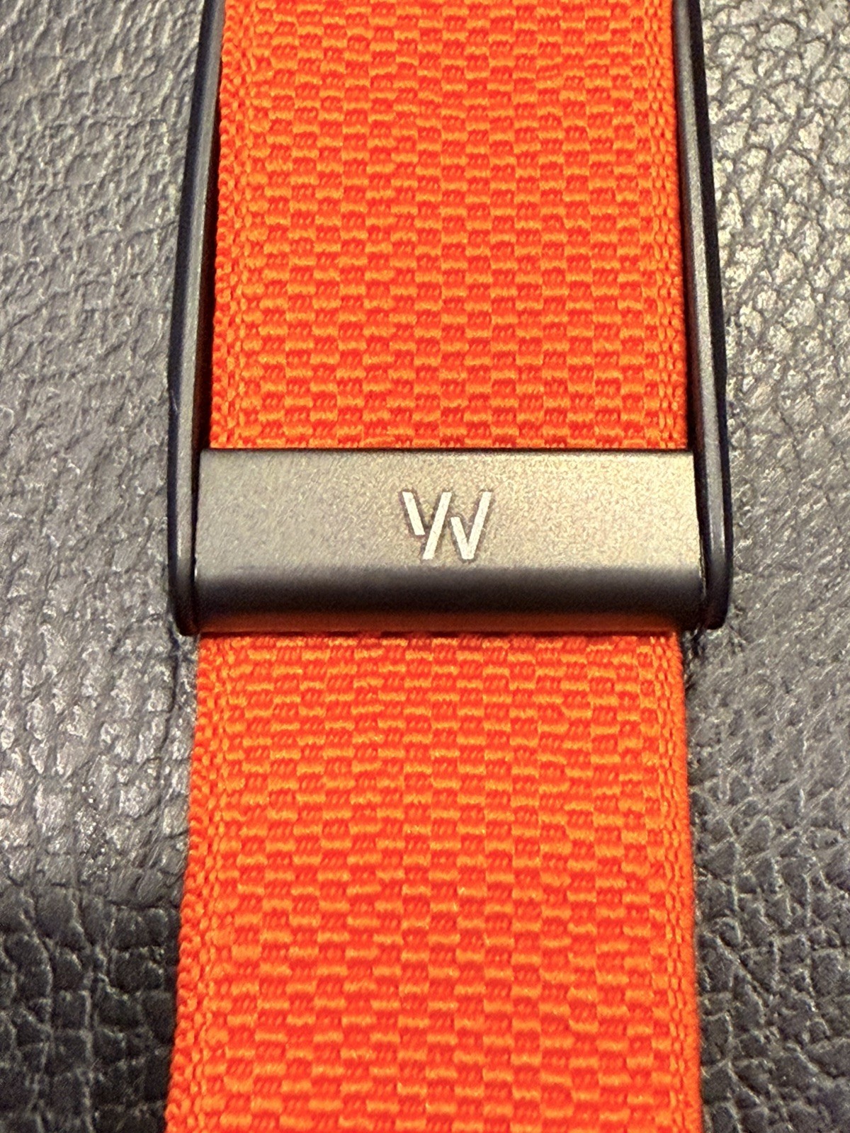 New Whoop 5.0/MG Superknit Luxe Band – Orange/Black – Logo