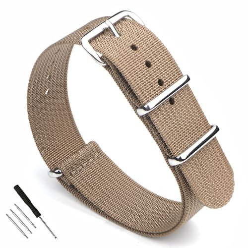 Premium Military Ballistic Ribbed Nylon Watch Straps 18mm 19mm 18MM blonde