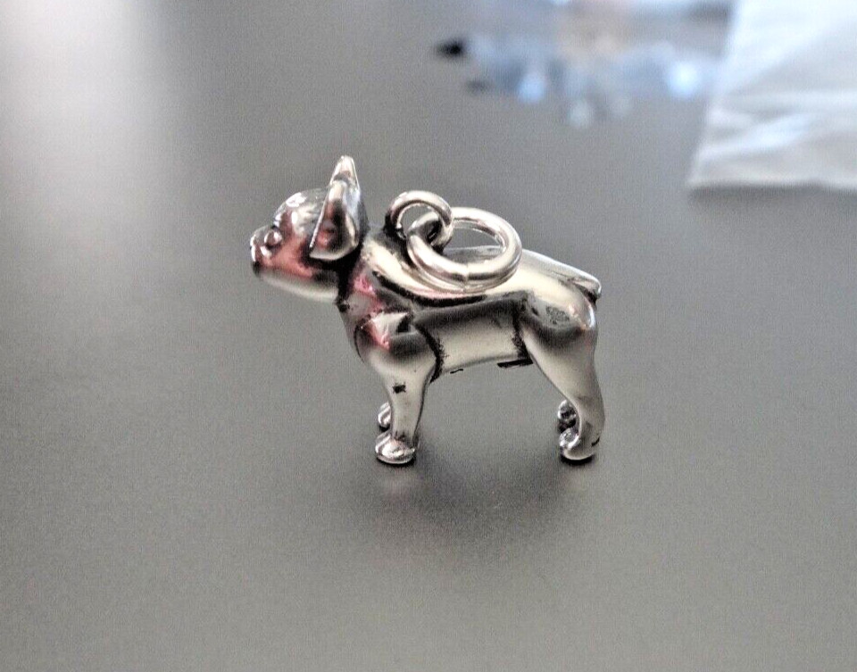 Sterling Silver 16x14mm solid ~3.5 gram Standing French Bulldog Frenchie Charm