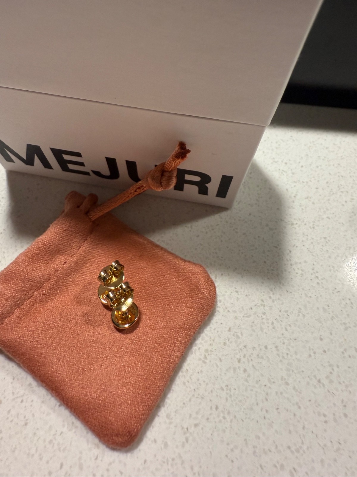 Brand New Mejuri Button Stud Earrings 18K Gold Vermeil