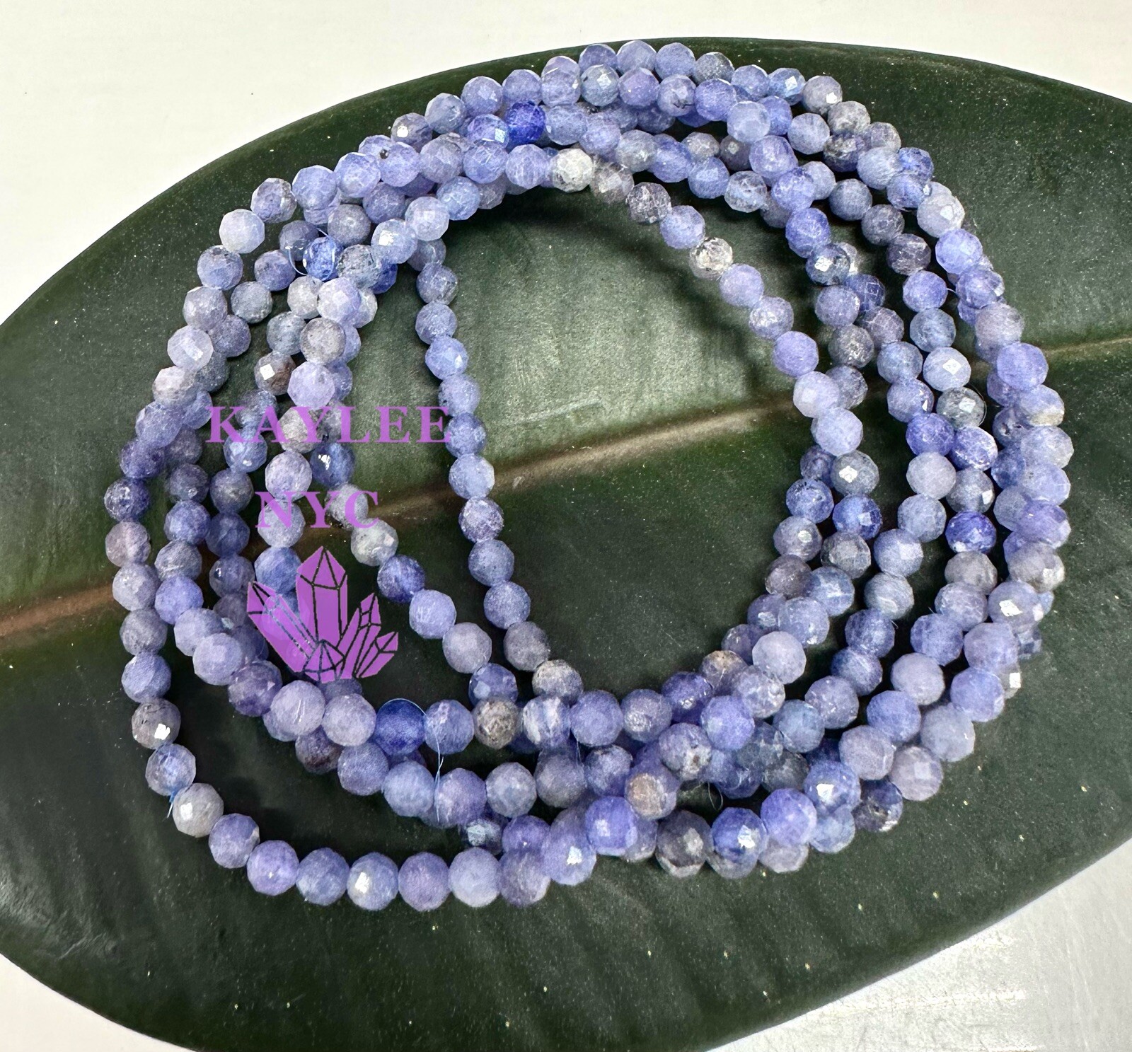 Wholesale 6 Pcs Natural Tanzanite 4mm Faceted 7.5” Stretch Bracelet