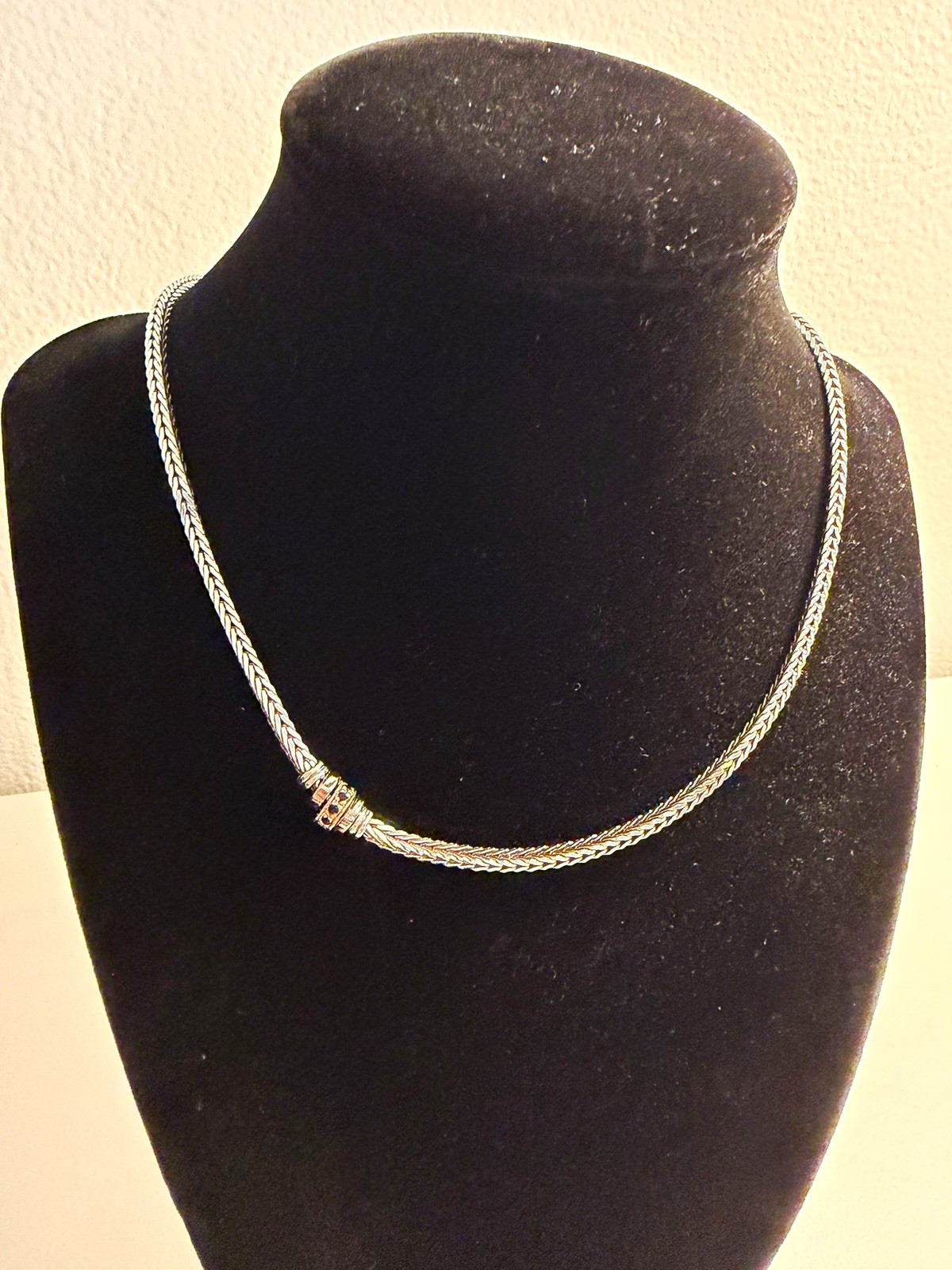 Silver 925 w/ Gold 8K 333 Arezzo Italian Spiga/Wheat Chain Necklace