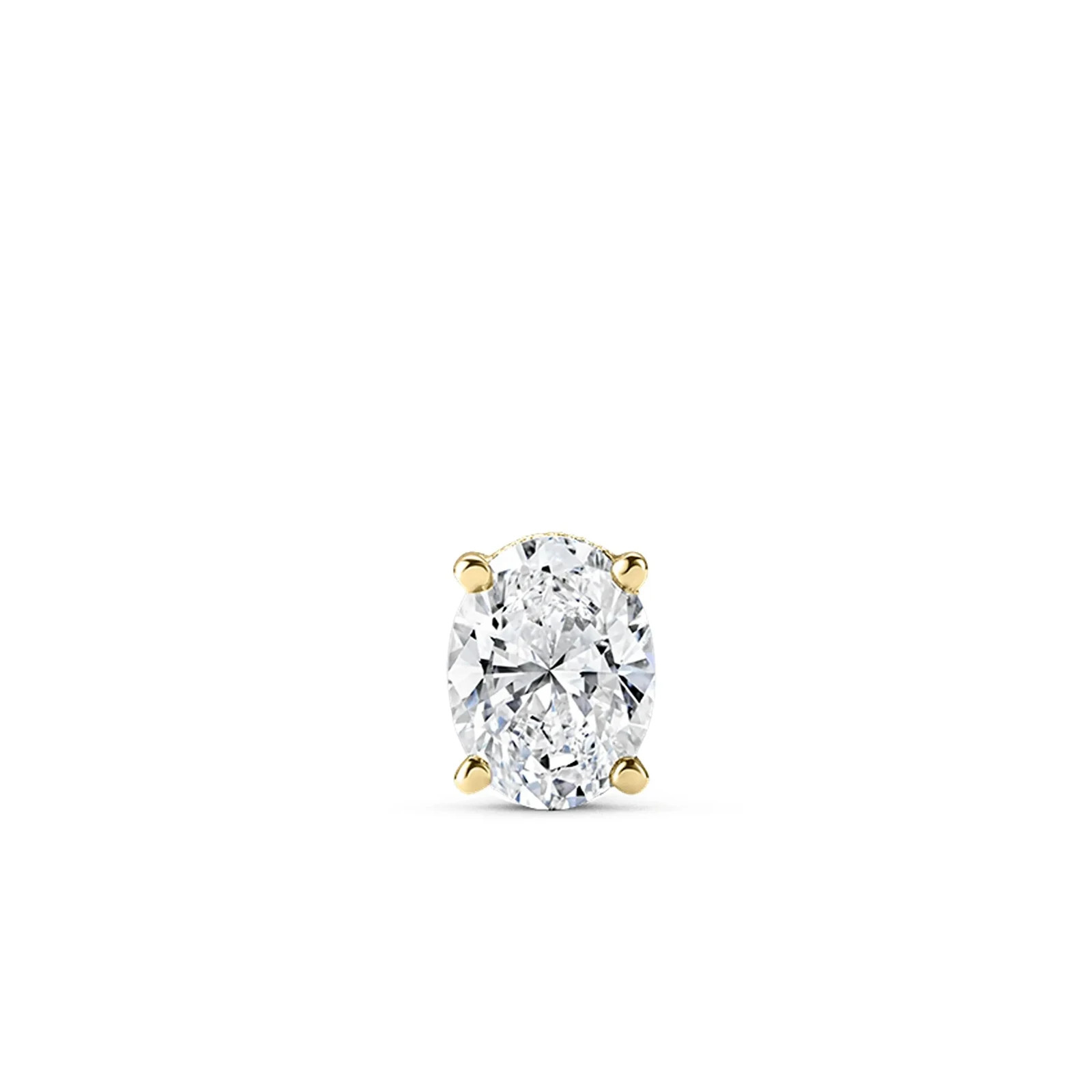 925 Sterling Silver Oval Moissanite Helix Cartilage Screw Back Stud