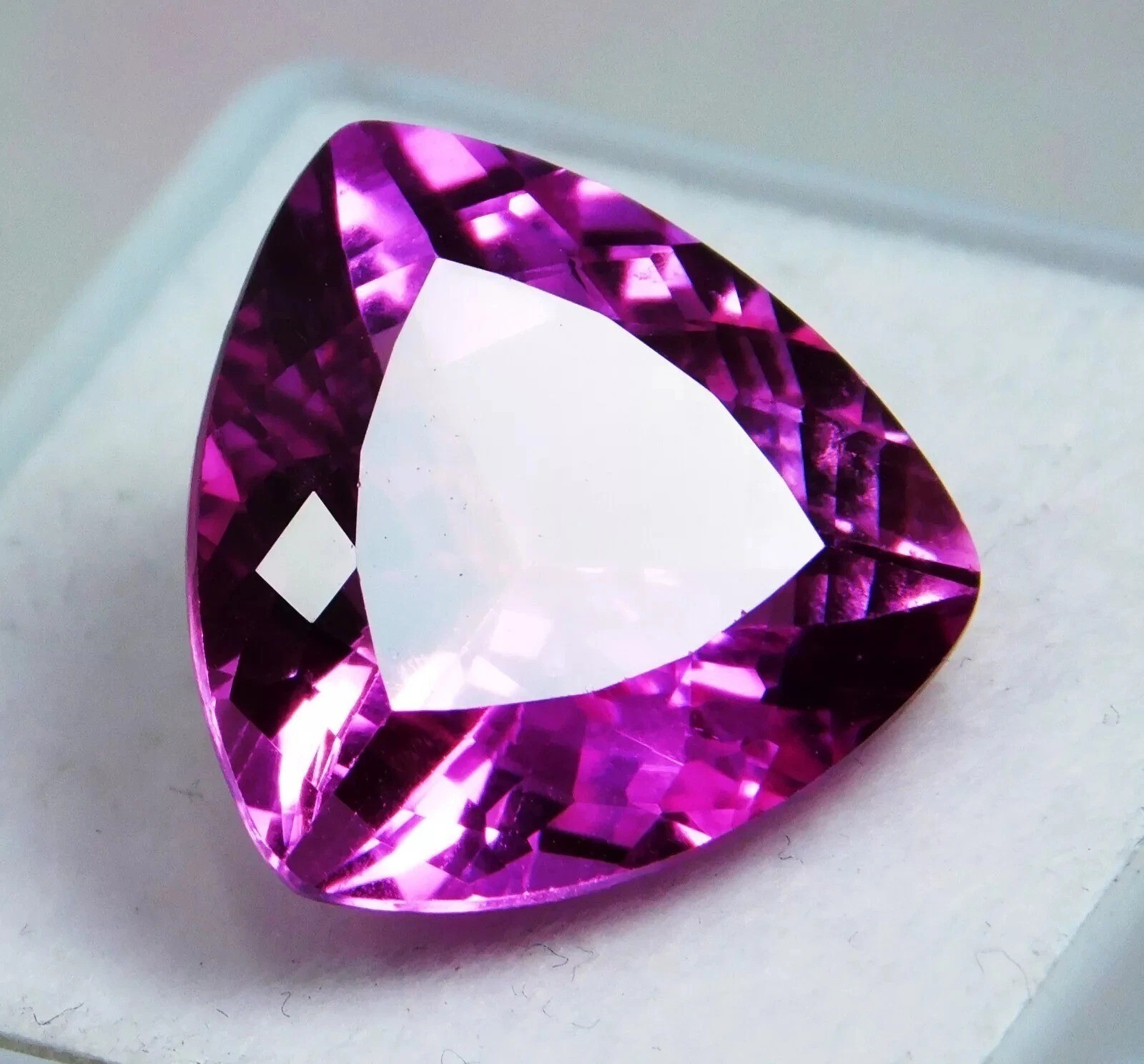 Sparkling Pink Ruby Trillion Cut 13+ Ct Natural Loose Gemstone For Jewelry