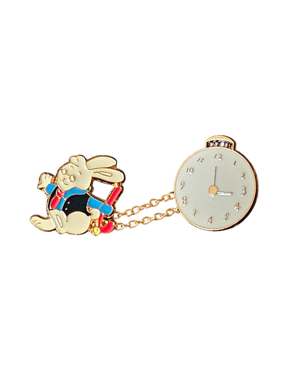 Aluminum Alloy Enamel Metal Lapel Hat Pin – New – Rabbit w/ Pocket Watch