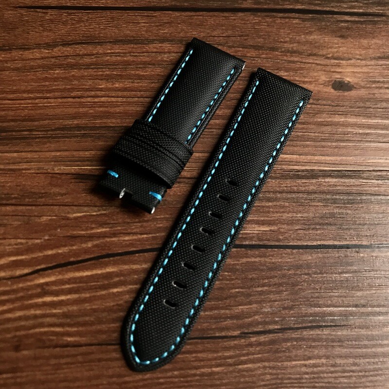 Quality Carbon Fibre Bottom Canvas Watch Band Straps Mens for Panerai 22 24 26mm