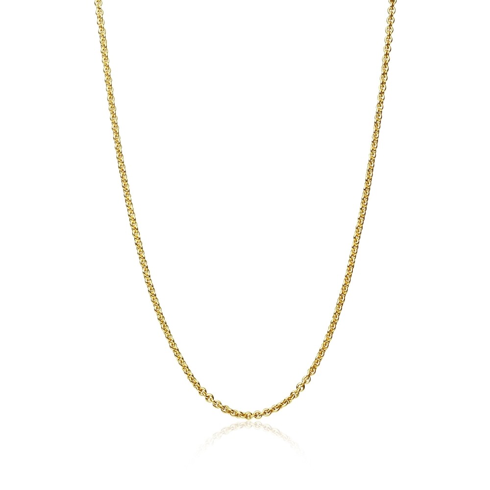 30 Inch Thin 0.7mm Cable Chain Necklace in Gold Plated Sterling Silver
