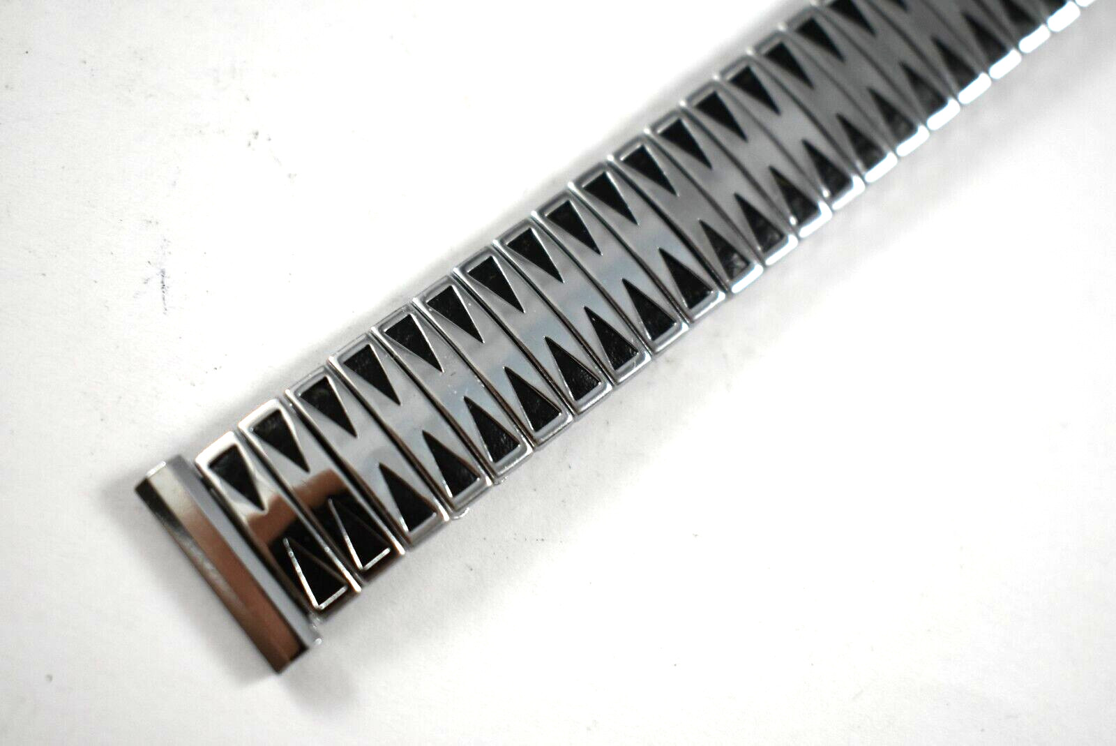 Vintage TOPPS Rubber Inlay Stainless Steel Expandable Wrist Watch Band lot.g