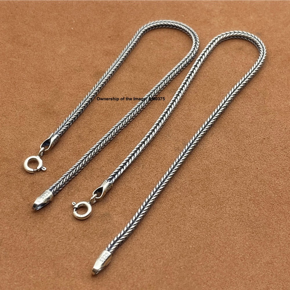 Pure 925 Sterling Silver Bracelet 2mm Wheat Link Chain Bracelet 6.7-8.3inch