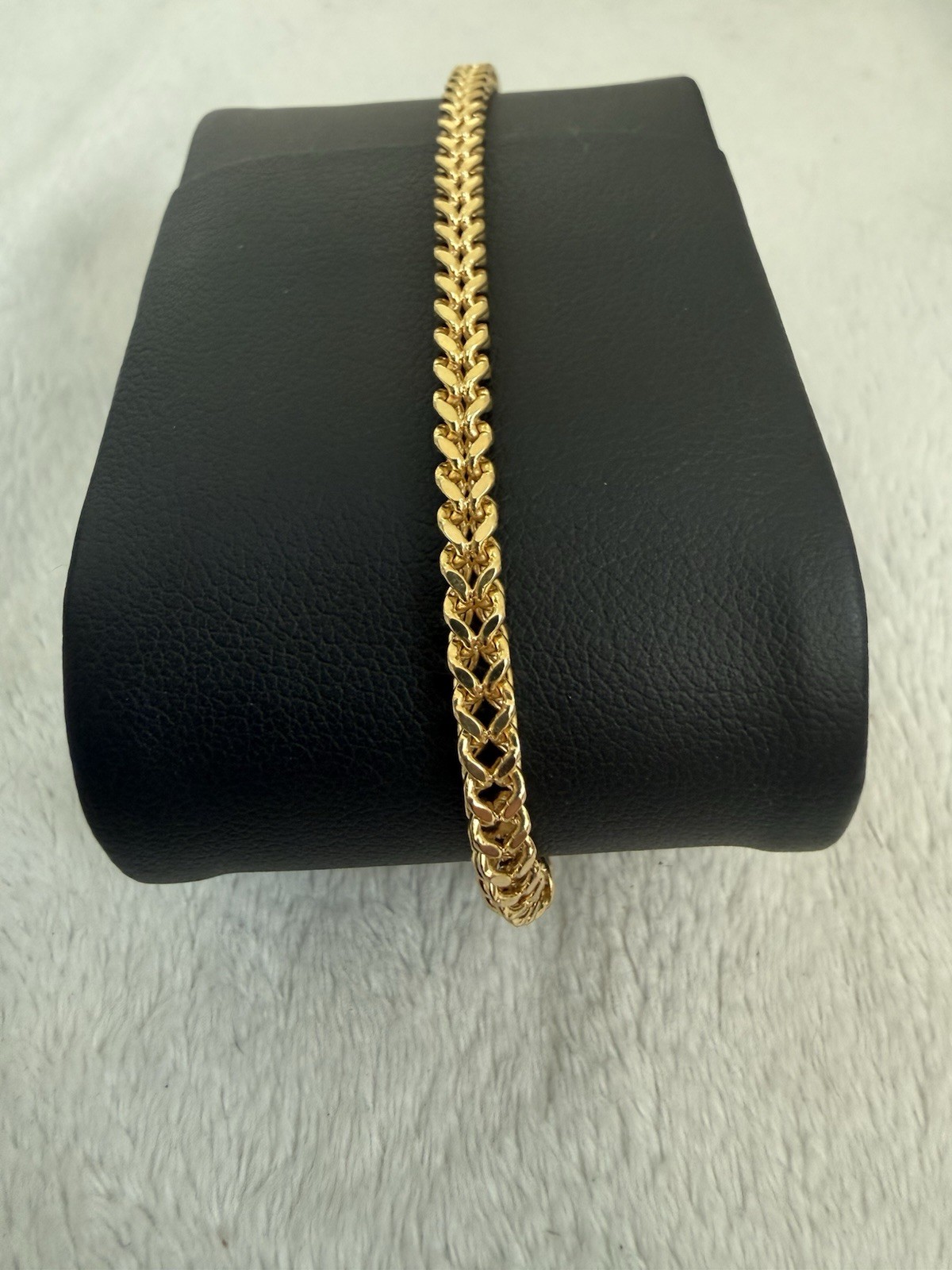 10kt solid yellow gold franco chain link bracelet 3.2mm 8 inch stamped new