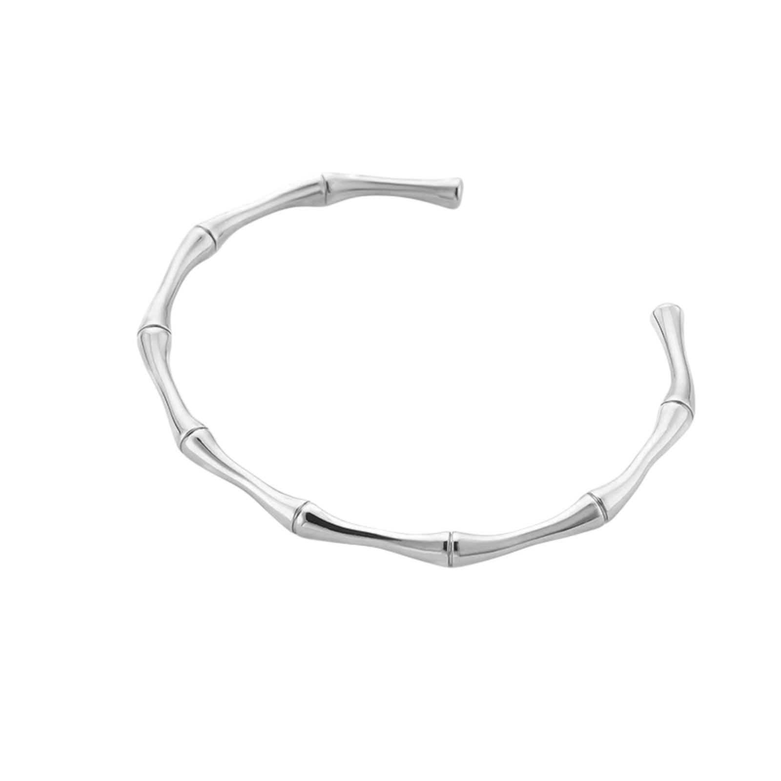 Silver Plated Bamboo Cuff Adjustable Bangle Fashion Bracelet A 77