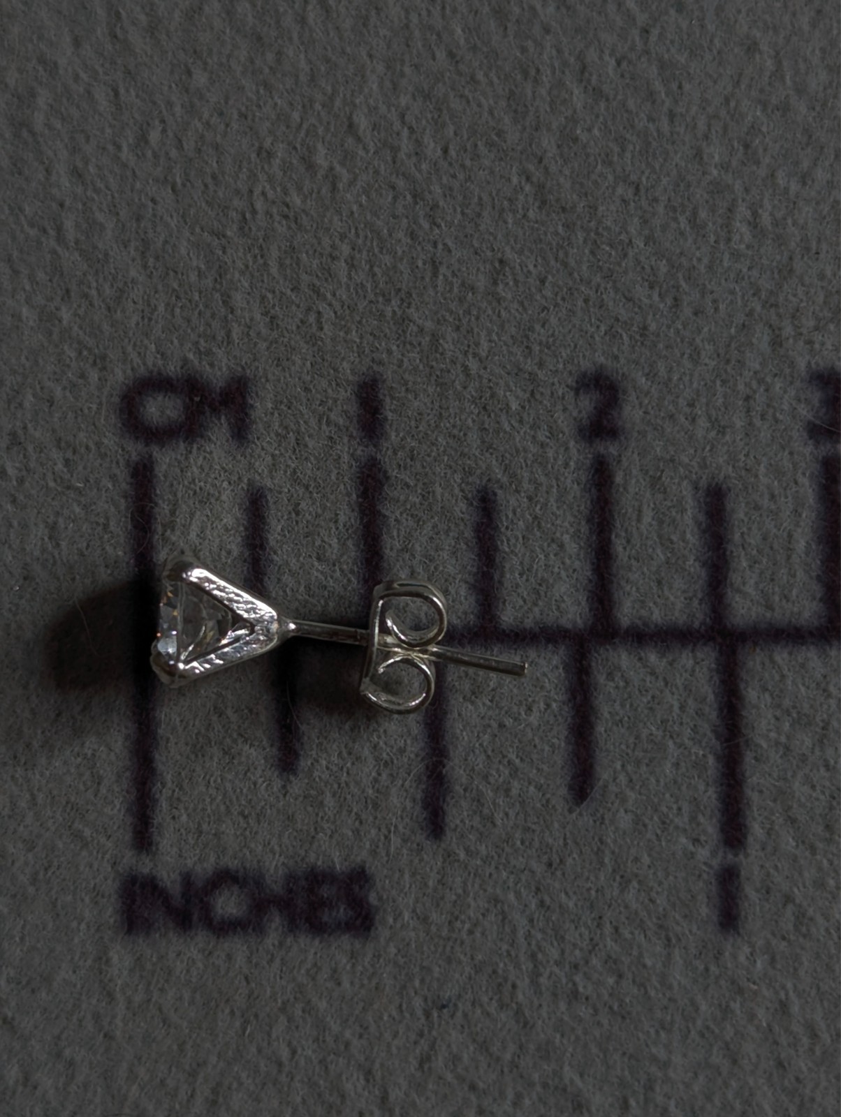 Sterling Silver 925 Minimalist Clear CZ Solitaire Stud Push Back Earrings 1.1g