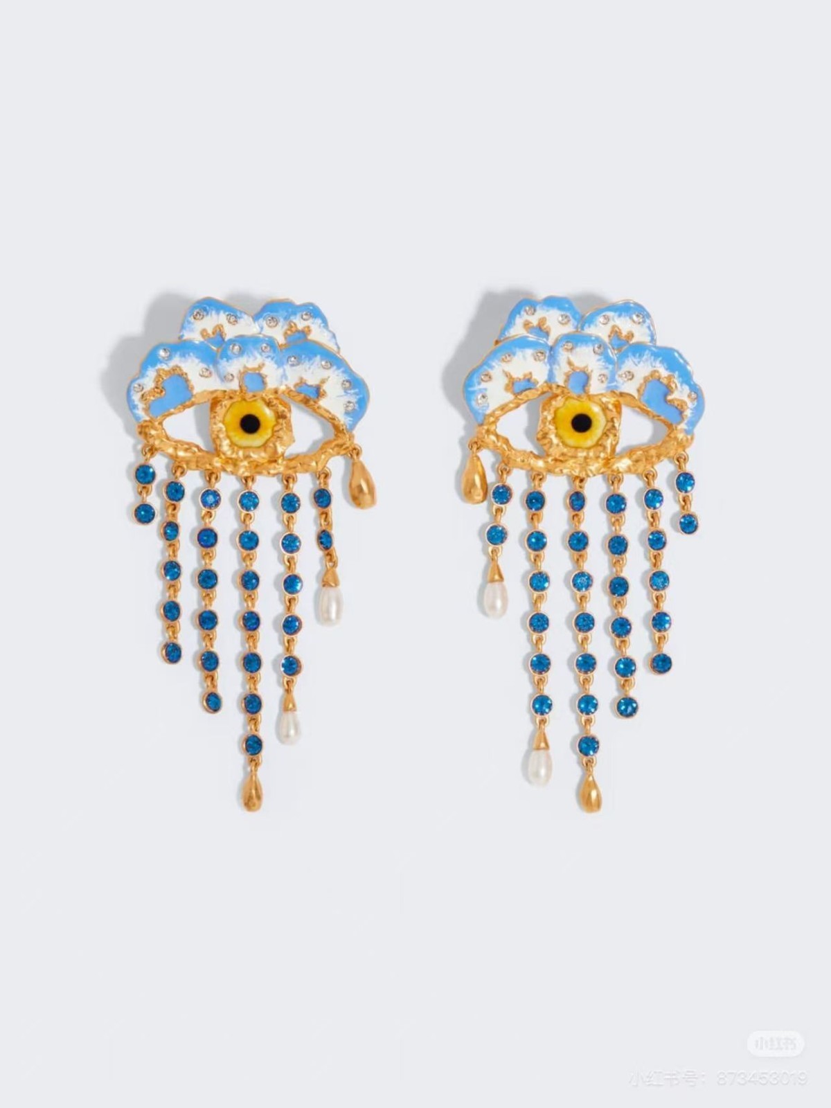 High Quality Devil’s Eye Pearl Tassel Gold Earring Gift
