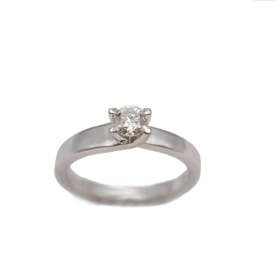 14 Karat White Gold Ladies 0.25 Carat Diamond Ring Size 5