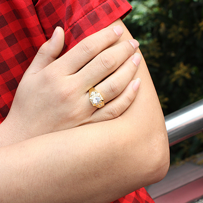 Oval Shape Stone Men Gold Plated Ring Size Selectable Quality Made