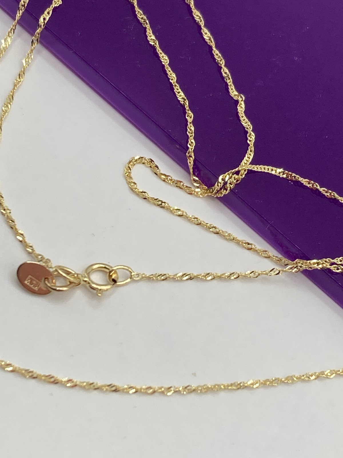 solid 10k gold Singapore chain 1mm necklace