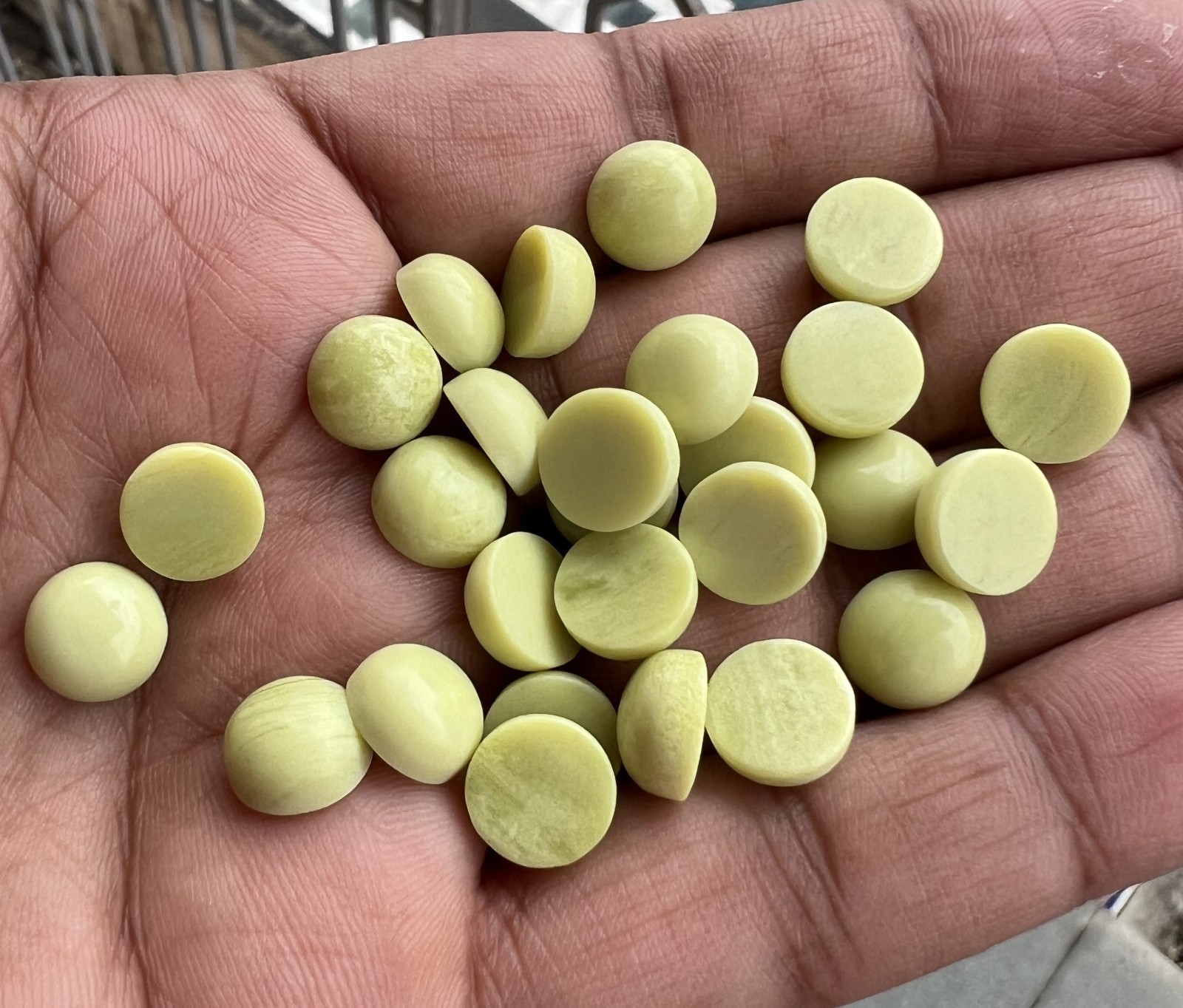 Natural Yellow Serpentine Round 4×4 mm to 20×20 mm Cabochon Loose Gemstone Lot