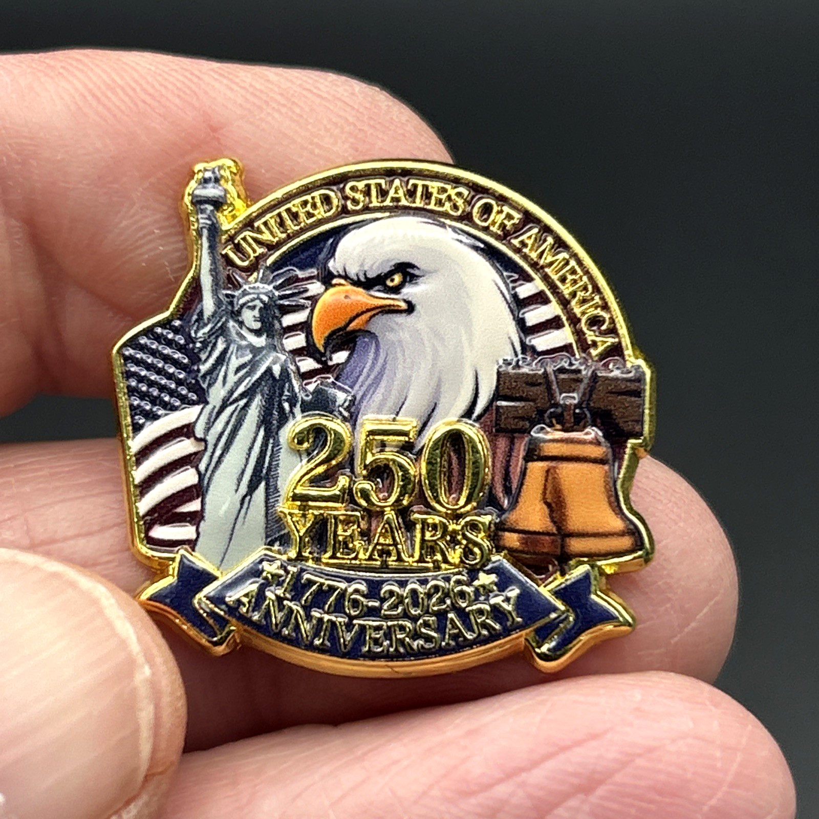 USA 250th Anniversary United States American Patriotic PREMIUM GRADE Lapel Pin