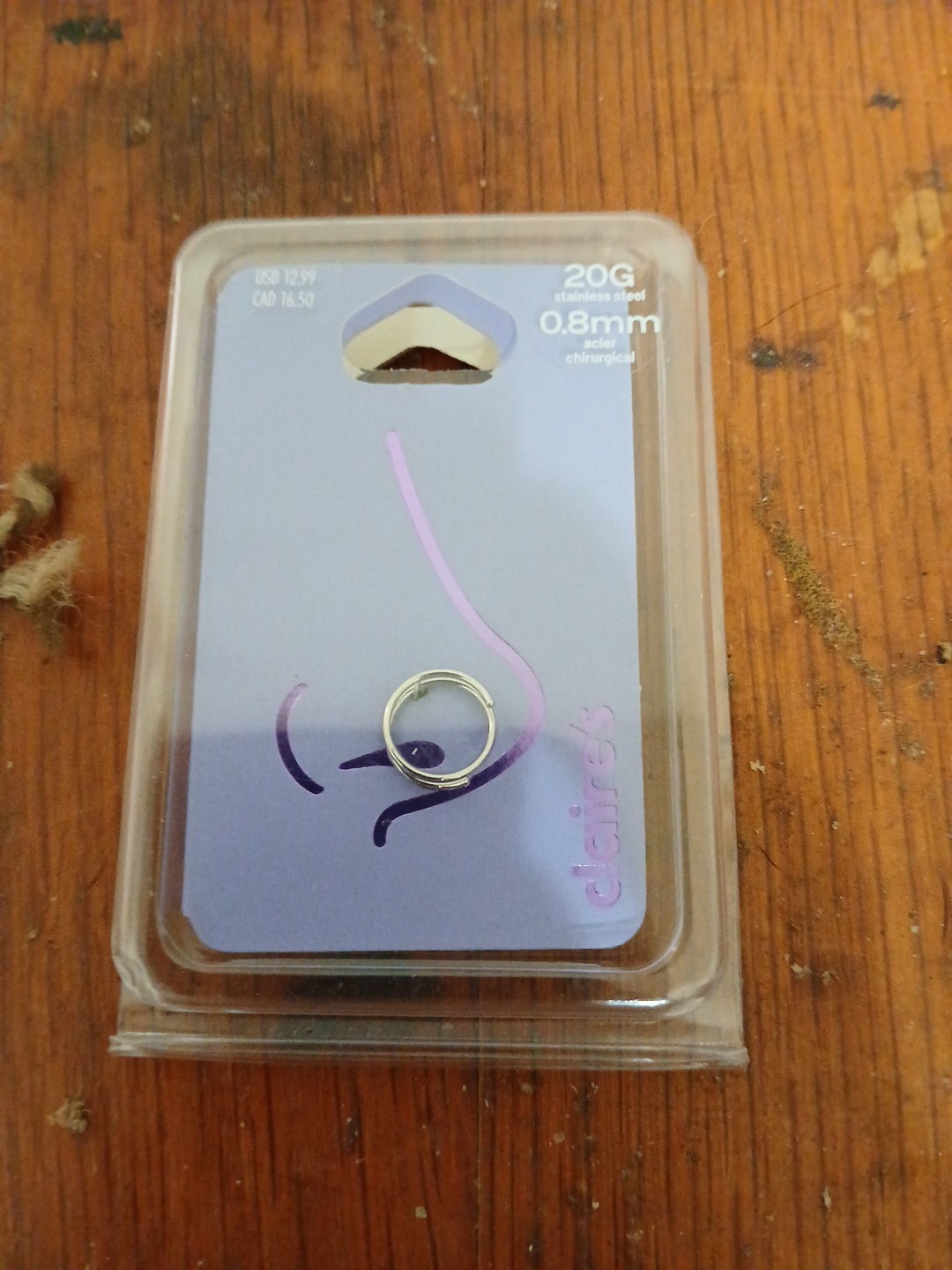 Lot Of (4) Claire’s SS 20g/0.8 mm Nose Rings MSRP 12.99 each! NWT