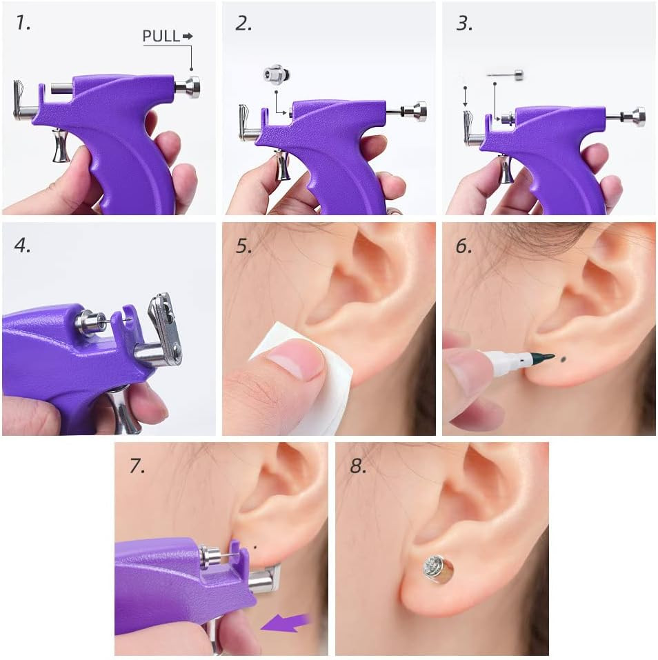 20 Pairs 4MM Ear Piercing Stud Earrings Surgical Steel Piercing Studs Earnings f