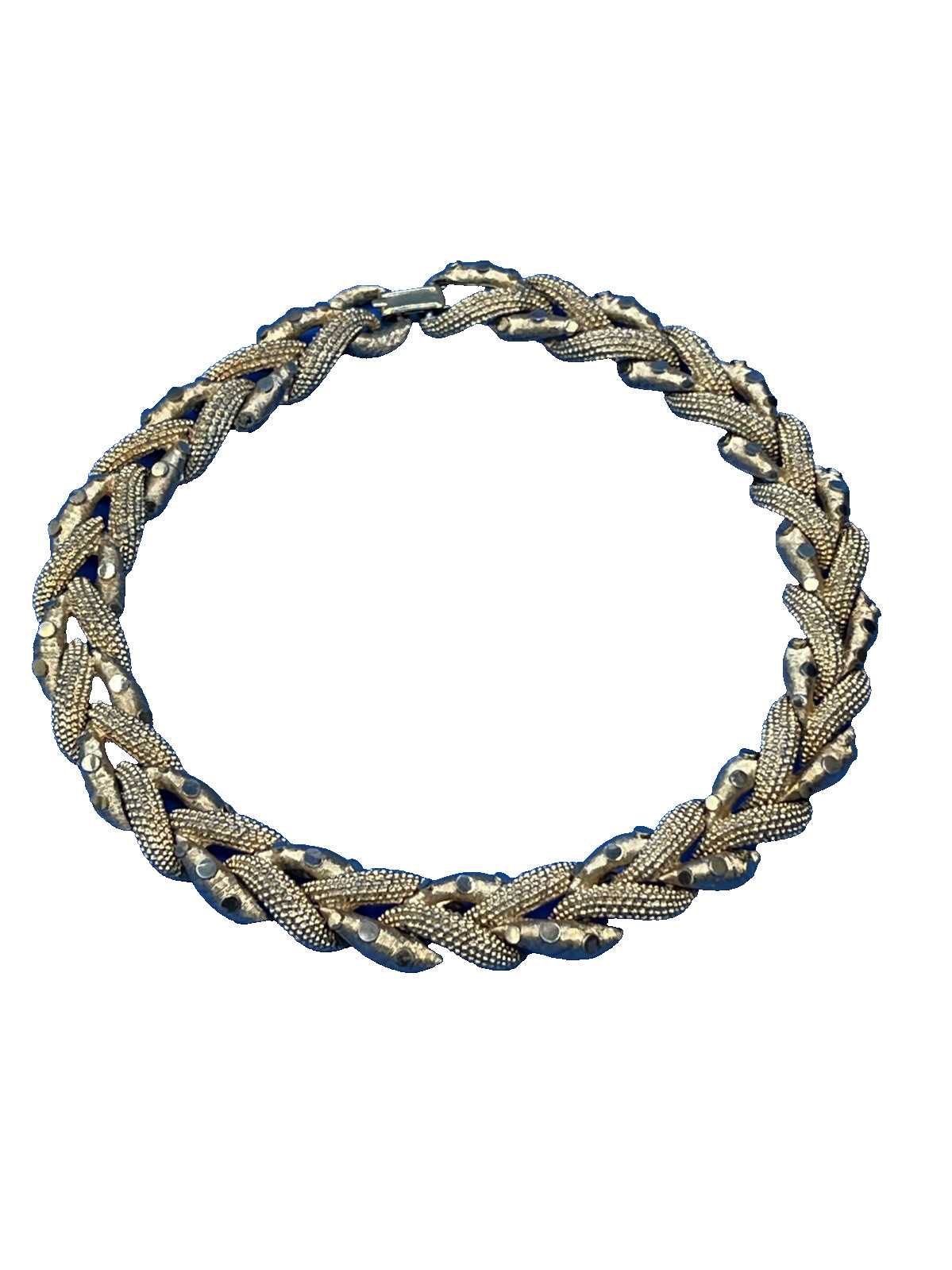 Signed Boucher Gold-Tone Woven Link Necklace Vintage Elegant Jewelry