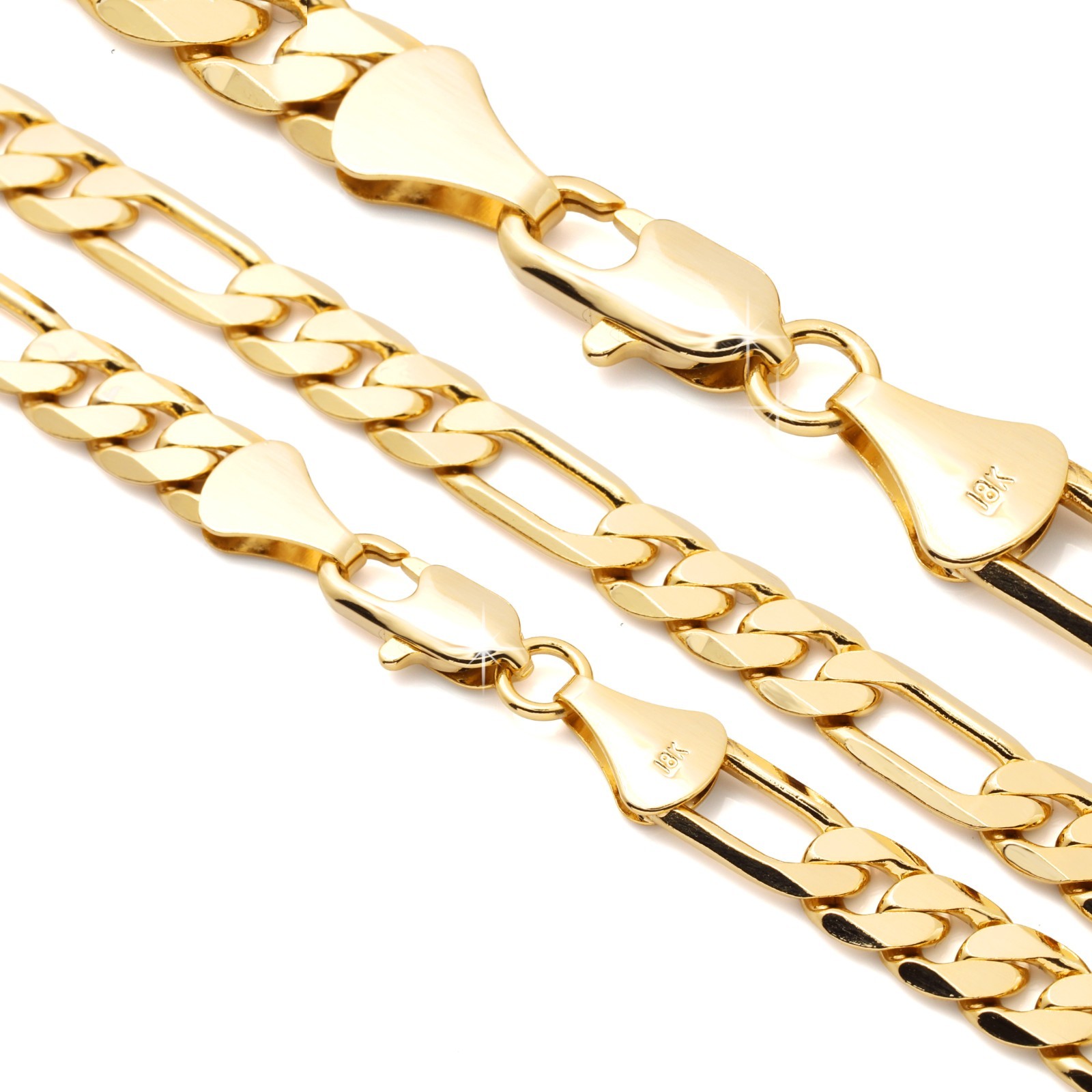 Italy Figaro Chain Link 14K Gold Plated 9mm 24″ Hip Hop Fashion For Men’ & Women