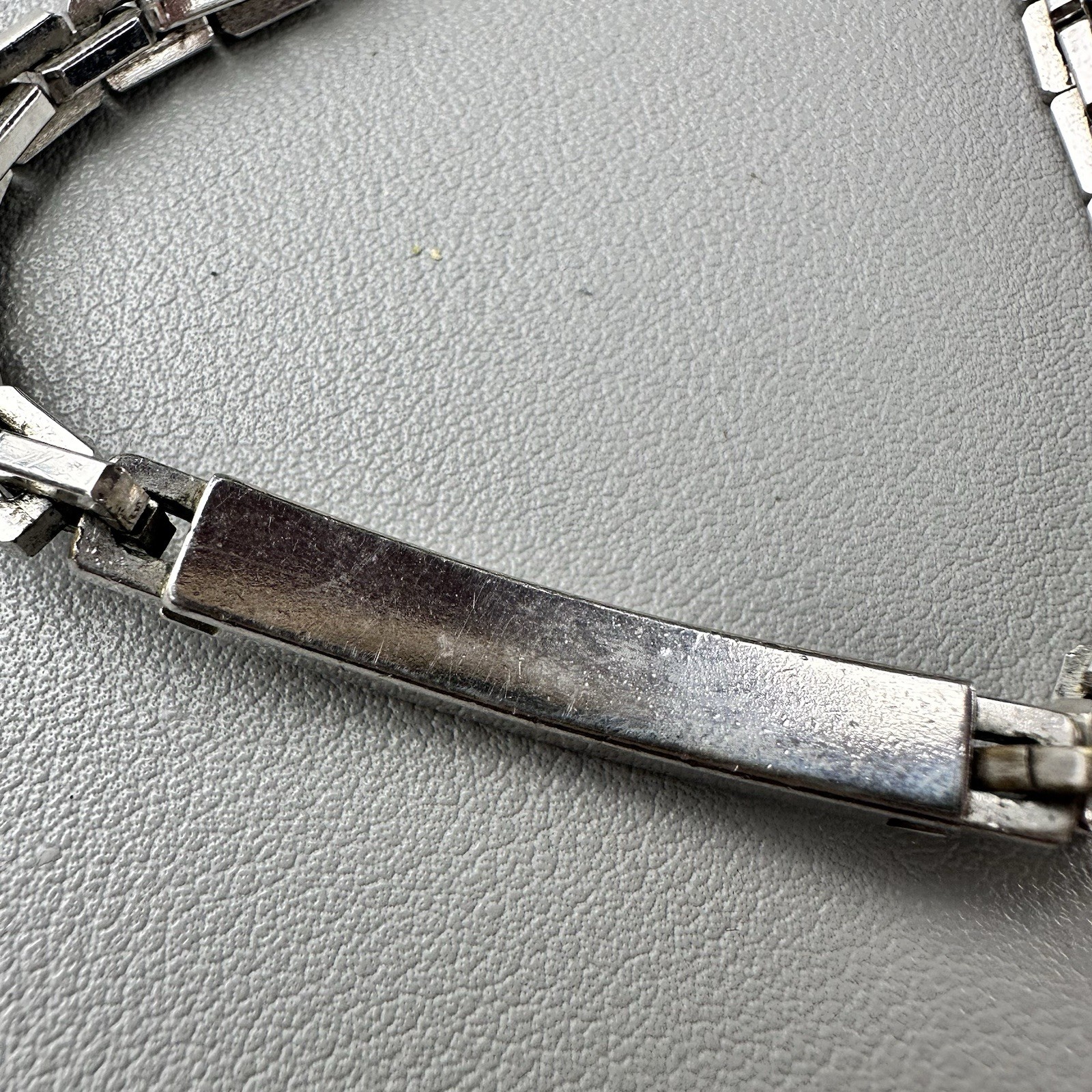 Vintage Speidel Stainless Steel Double Box Link Bracelet Men’s Identity ID USA