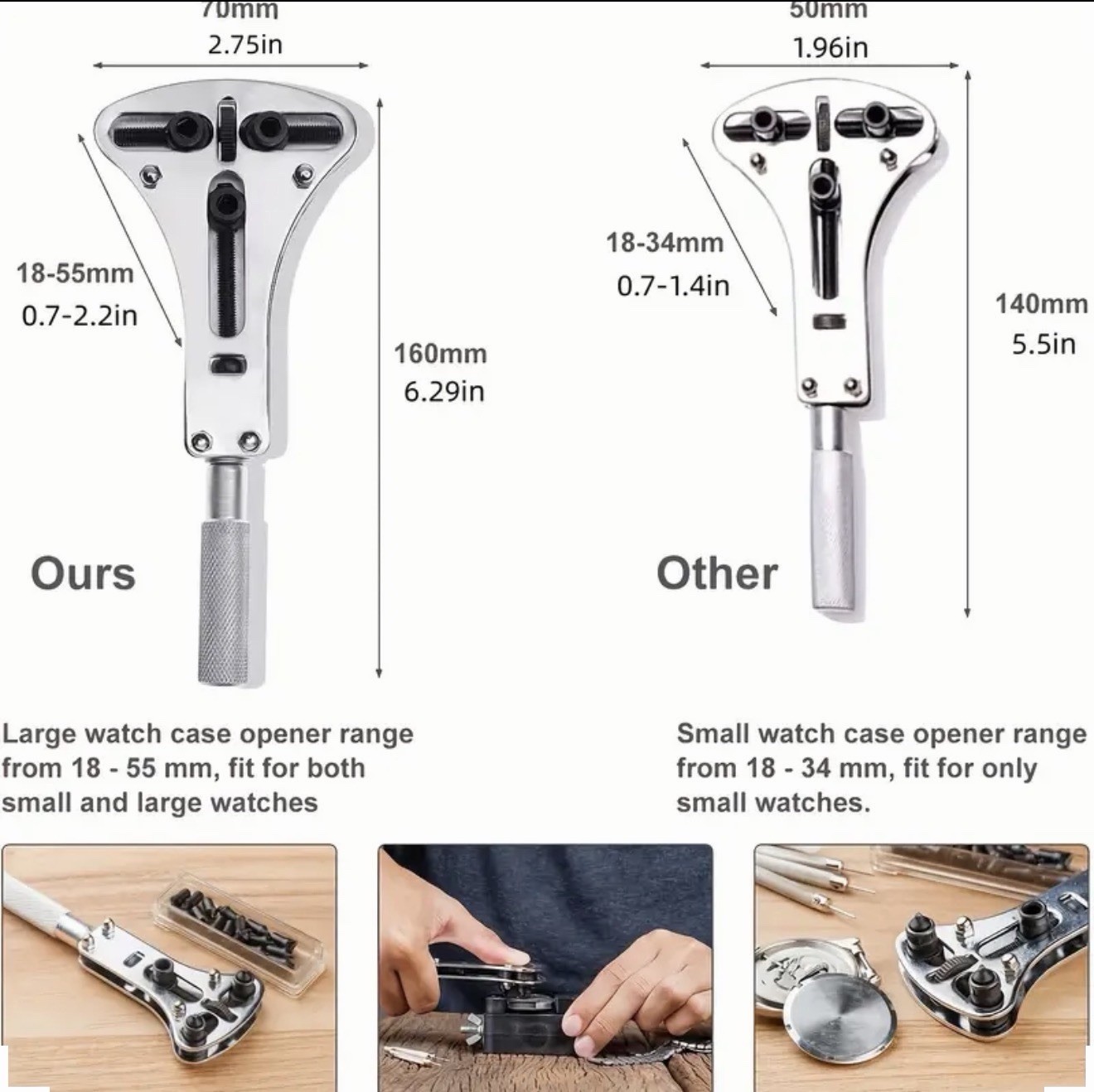 Watch Repair Tool Kit Link Remover Case Opener Battery Replacement Set