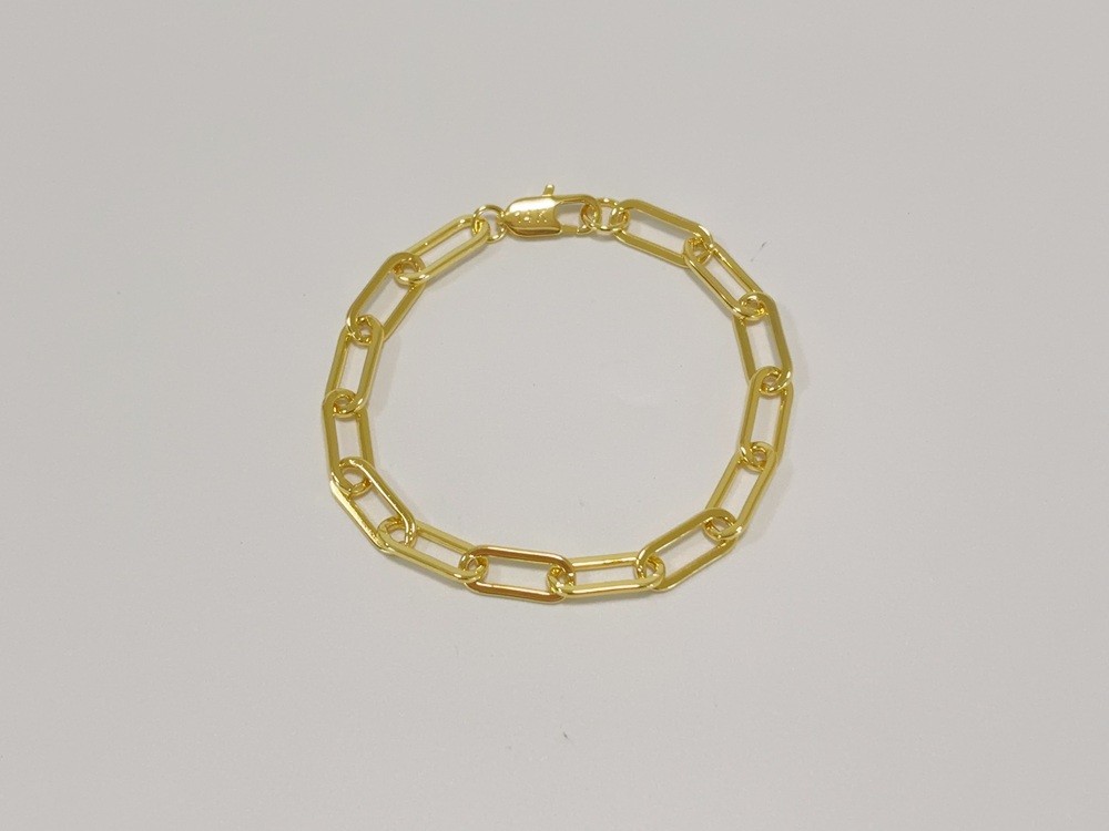 14k Yellow Gold Paperclip 7.5mm Chain Cable Rolo Bracelet Mens Womens 7.5″ Link