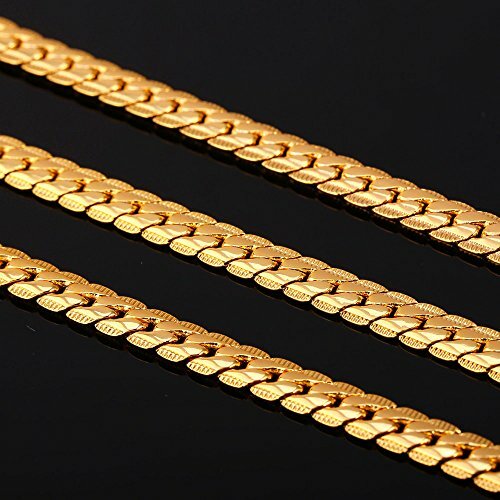 18K Gold Vermeil Tarnish-Resist 6mm Italian Snake Curb Link Chain Necklace B809G