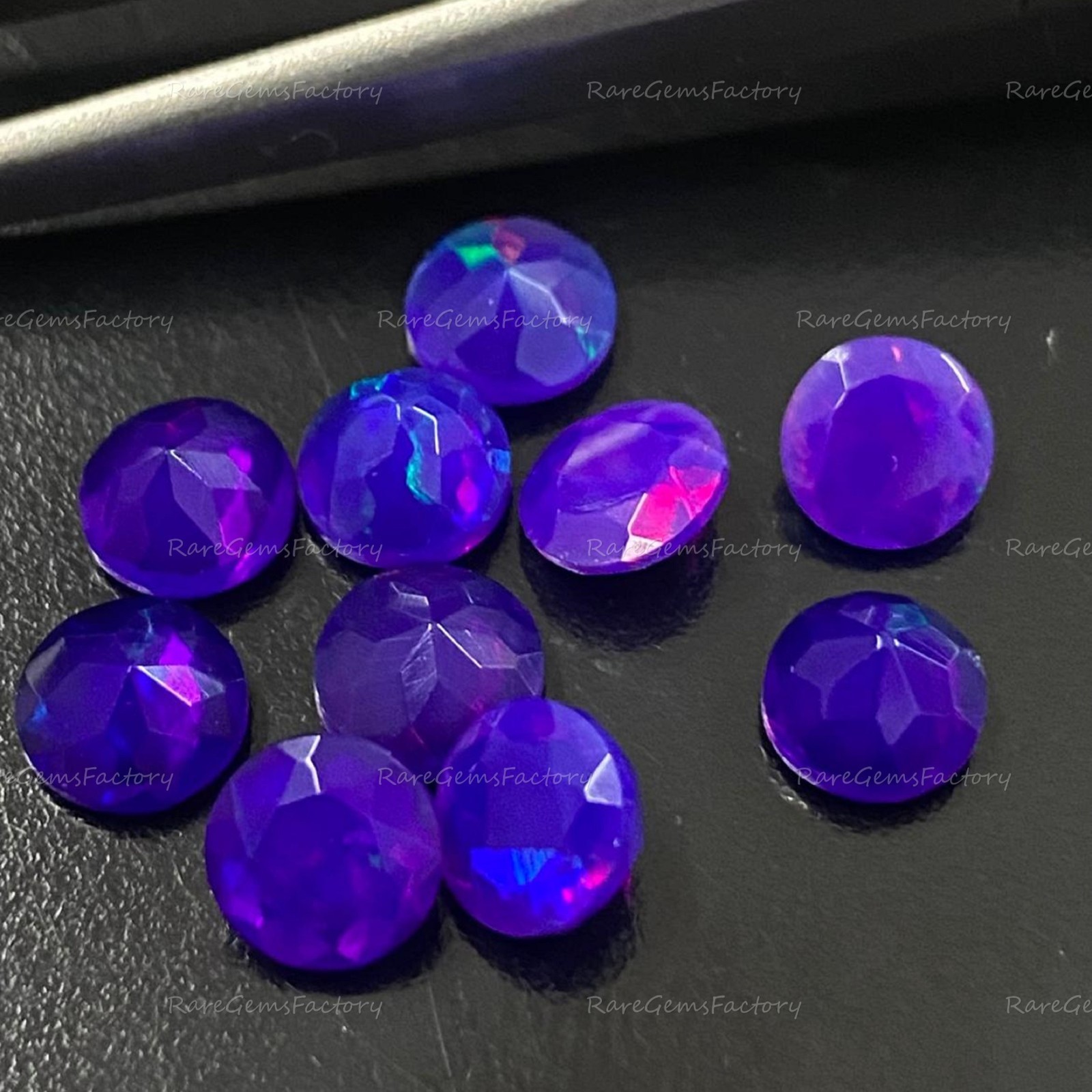 Natural Purple Ethiopian Opal Round Faceted Cut AAA Grade Calibrated Gemstones