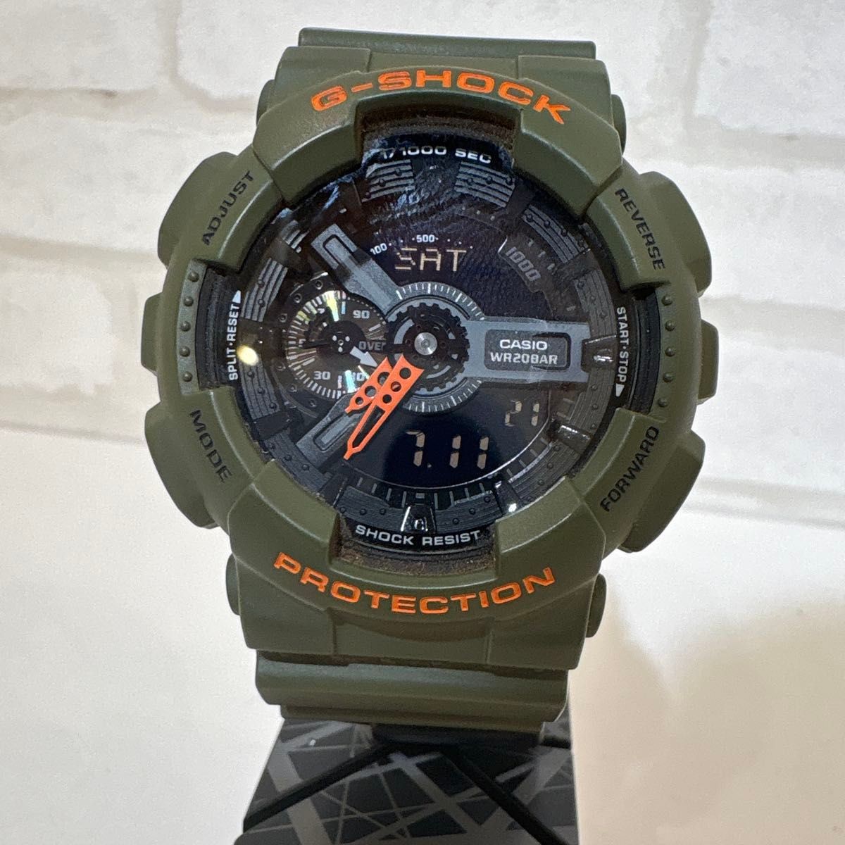 CASIO G-Shock GA 110 Khaki Orange Analog Digital Used Watch Working Item