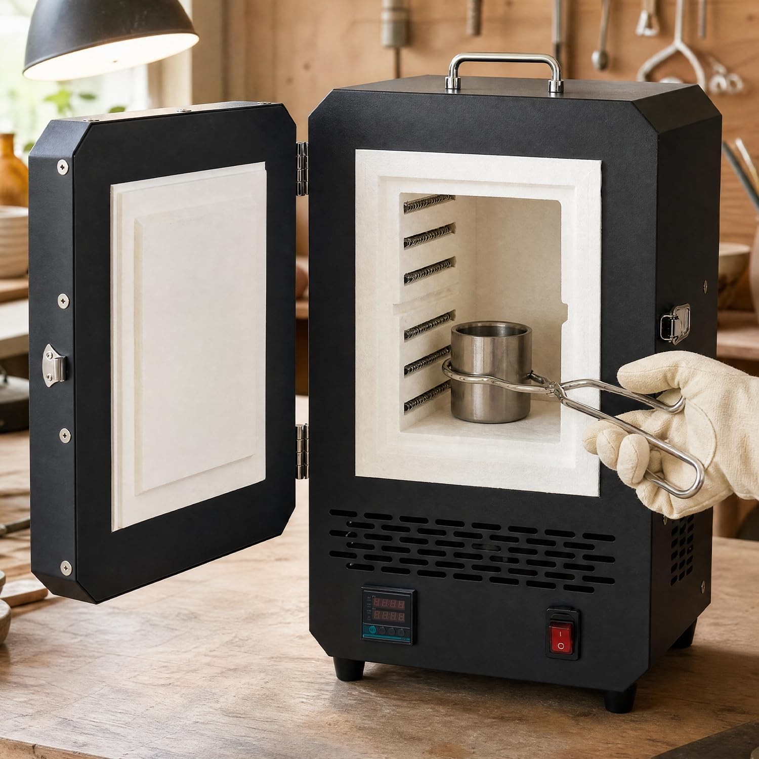 Tabletop Electric Kiln for Wax Casting Metal Melting Furnace 1500W DIY Projects