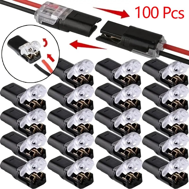 10~100pcs Double-Wire Plug-in Connector,Cable Clamp with Locking Buckle US STOCK