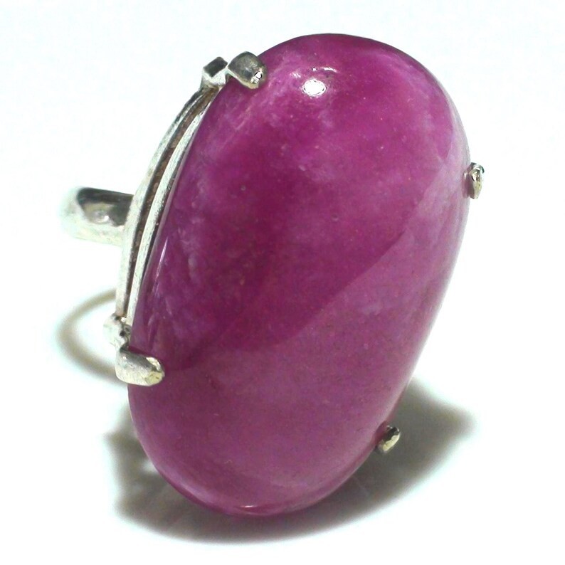 Handmade 81.75 ct Cherry Pink Ruby Ring – 925 Sterling Silver, Size 9