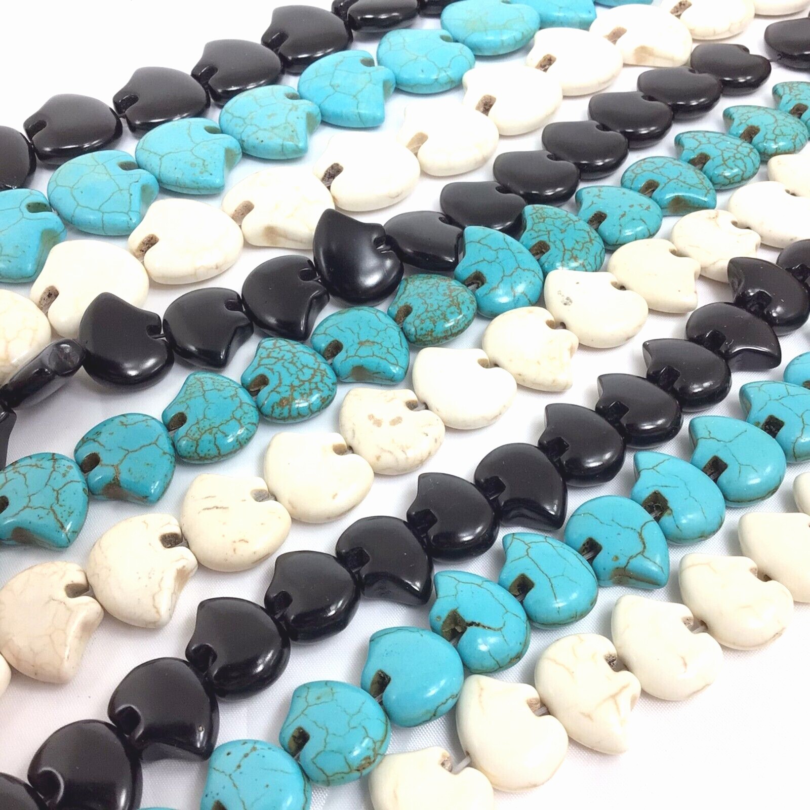 3 Color Howlite Zuni Bear Bead AA Magnesite Turquoise Loose Beads 15″ Strand