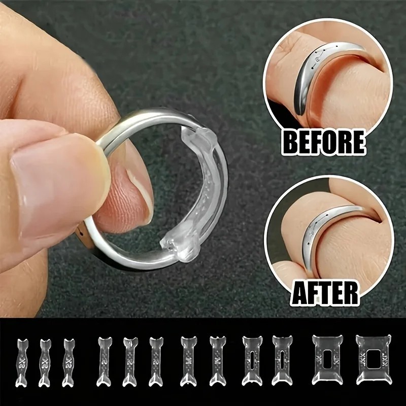12PCS Ring Size Adjuster Set Invisible Ring Tightener for Loose Rings………..