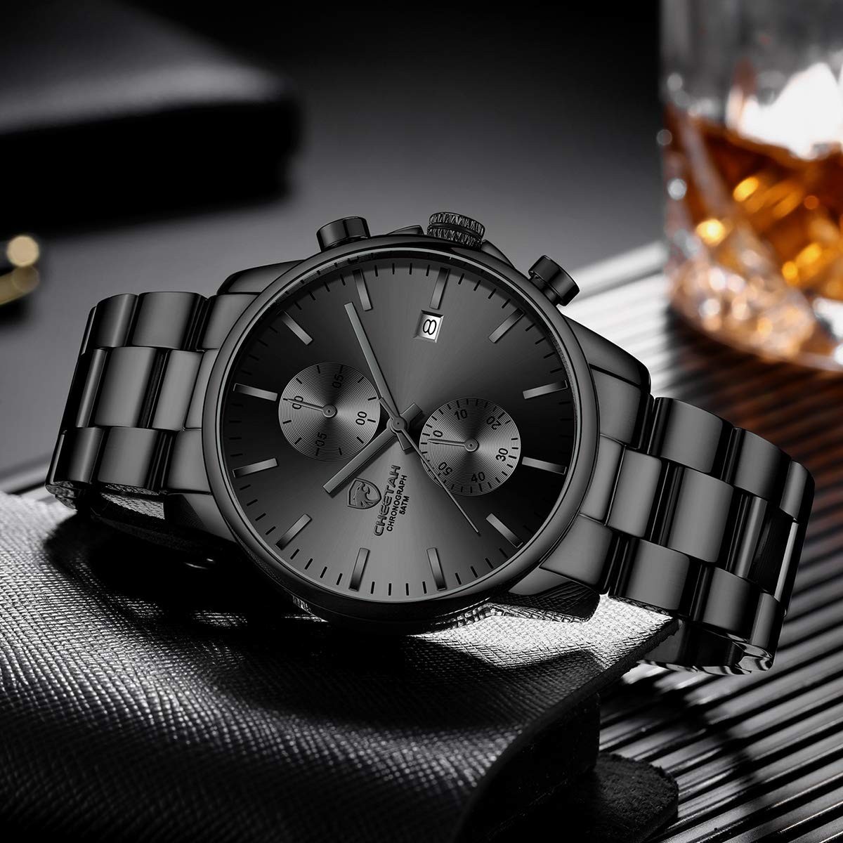 Stylish Men’s Waterproof Chronograph Quartz Watch – Stainless Steel, Auto Date